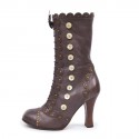 Boots JOHN GALLIANO brown leather mid rose T36, 5