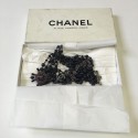 XXX Ceinture CHANEL 5 rangs de perles noires et chaîne argentée