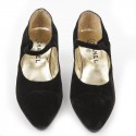 T38 silk velvet black Chanel Couture shoes