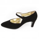 T38 silk velvet black Chanel Couture shoes