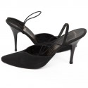 High Sandals MASSARO for CHANEL T39 black silk satin