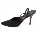 High Sandals MASSARO for CHANEL T39 black silk satin