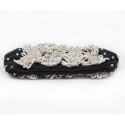 VALENTINO beaded evening bag in black satin silk