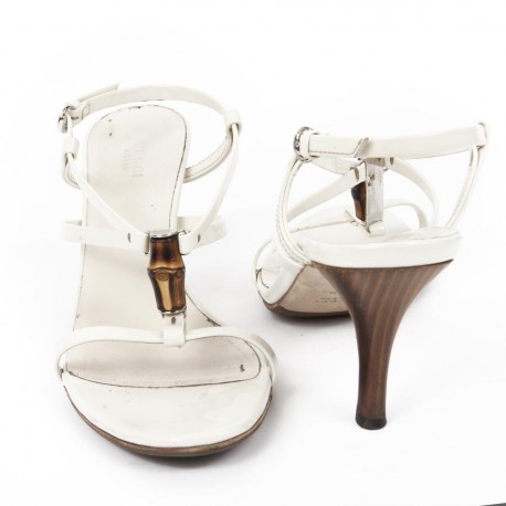 Sandales GUCCI cuir blanc T38.5