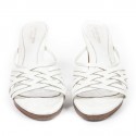 SERGIO ROSSI T38.5 White Leather high sandals