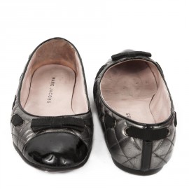 MARC JACOBS T 35 ballerinas silvery-gray quilted leather