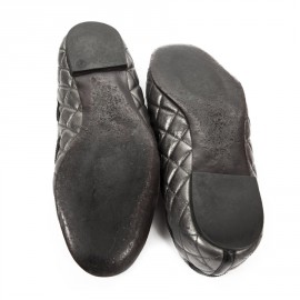 MARC JACOBS T 35 ballerinas silvery-gray quilted leather