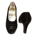 Escarpins Couture CHANEL T 38 velours