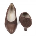 Escarpins CHANEL T 35.5 tweed et cuir 