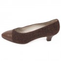 CHANEL shoes T 35.5 tweed and leather