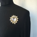 YSL YVES SAINT LAURENT heart brooch