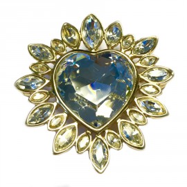 YSL YVES SAINT LAURENT heart brooch