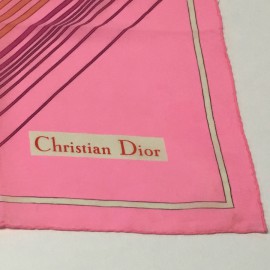 CHRISTIAN DIOR silk scarf pink