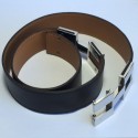 Ceinture HERMES en cuir marron T36