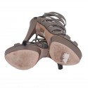 GUCCI High Sandals in Grey Leather Size 36Fr