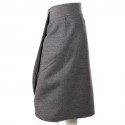 YVES SAINT LAURENT T 40 portfolio in wool skirt grey