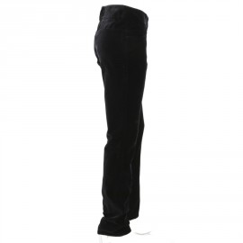 Pantalon CHANEL T 36 en velours de soie noire