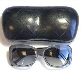 CHANEL sunglasses grey and black plastic