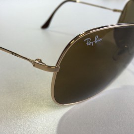 Lunettes de soleil RAY-BAN marron en métal