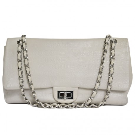 CHANEL 2.55 double flap bag in cream leather