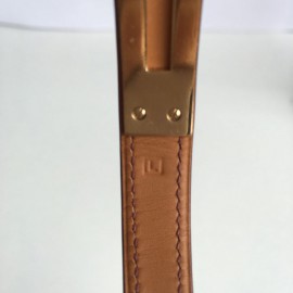  Kelly watch HERMES bracelet Brown alligator and jewelry gold plated