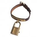  Kelly watch HERMES bracelet Brown alligator and jewelry gold plated