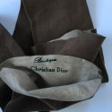 CHRISTIAN DIOR shoulder-length gloves brown suede