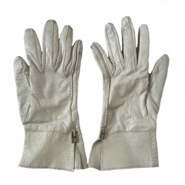 xxx Gants HERMES en cuir d'agneau crème taille 7