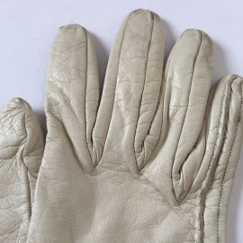 Gants HERMES en cuir d'agneau crème taille 7