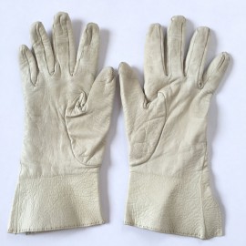 xxx Gants HERMES en cuir d'agneau crème taille 7