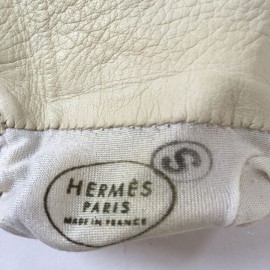 xxx Gants HERMES en cuir d'agneau crème taille 7