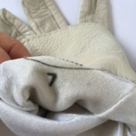 Gants HERMES en cuir d'agneau crème taille 7