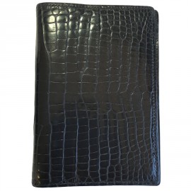 Couverture d'agenda HERMES en crocodile porosus noir