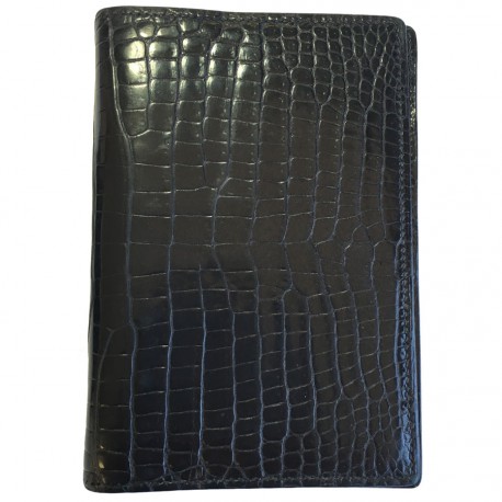 HERMES Agenda cover in black porosus crocodile leather