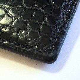 HERMES Agenda cover in black porosus crocodile leather