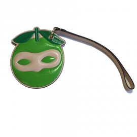 xxx Porte-clefs DELVAUX masqué en veau vert et rose