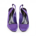 LOUIS VUITTON T 40 en purple Duchess satin pumps