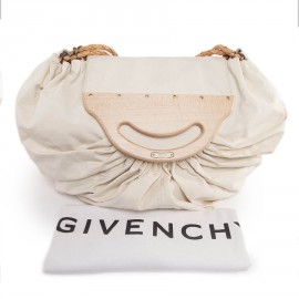 GIVENCHY Collector tote bag in beige canvas and leather