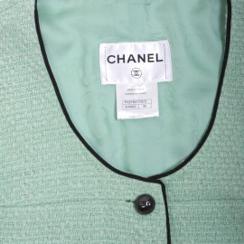 Chanel T 36 fr "Les fonds marins" jacket in green cotton tweed