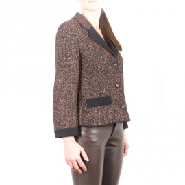 CHANEL T 38 Brown tweed jacket