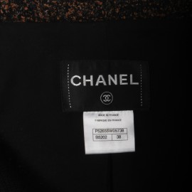 CHANEL T 38 Brown tweed jacket