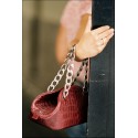 Chanel Paris - New york Burgundy crocodile Bowling Bag  