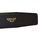 Ceinture H HERMES réversible T70 en veau swift marron et veau epsom chocolat