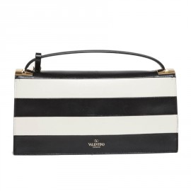 VALENTINO leather two-tone black and beige bag