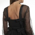 Black VALENTINO T40 IT/36 FRorganza cocktail dress with Ruffles