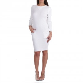 Robe CHANEL Blanche T 38 en maille 