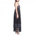 Evening dress CHANEL T 36 EN black silk and leather