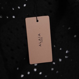 Manteau ALAIA T 38 en laine noir ajourée