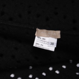 Manteau ALAIA T 38 en laine noir ajourée