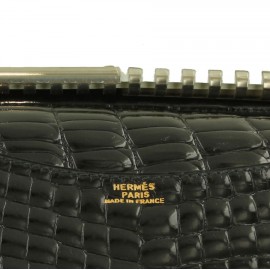 porte-agenda HERMES crocodile noir